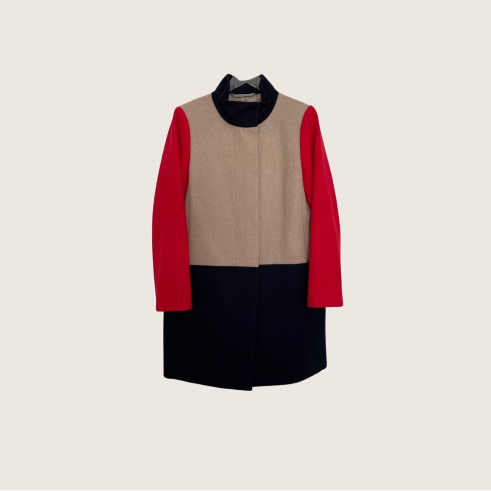 SOLD | J Crew Multicolor Cocoon Coat Italian stadium-cloth| Sz 12